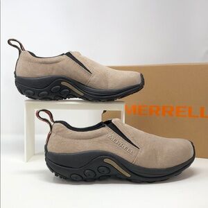 Merrell Jungle Moc Classic Taupe Men’s Suede Slip On Hiking Loafers - Size 7